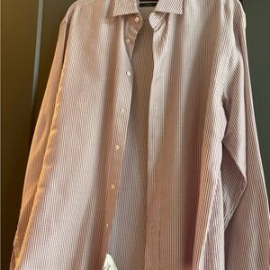 Emporio Armani Red and White Checkered Dress Shirt